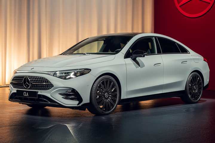 2026 Mercedes-Benz CLA-Class sedan shown in an exterior view, representing compact luxury CPO options under $45,000