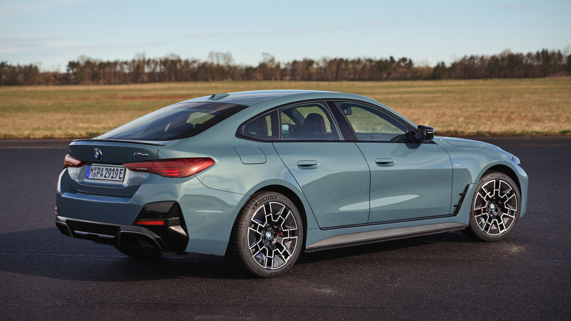 2025 BMW i4 M50 rear three-quarter