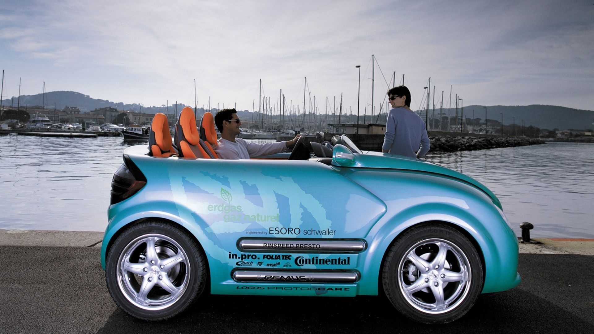 2002 rinspeed presto concept side blue