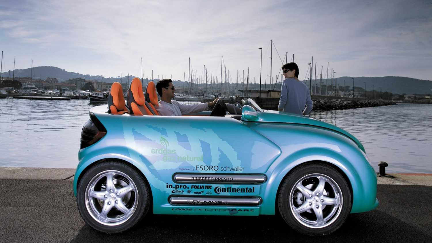 2002 rinspeed presto concept side blue