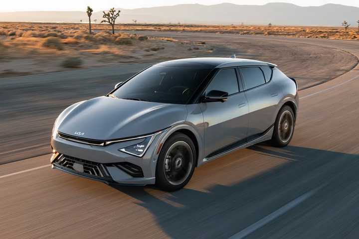 2025 Kia EV6 GT Line Gray Front Angled View 3/4