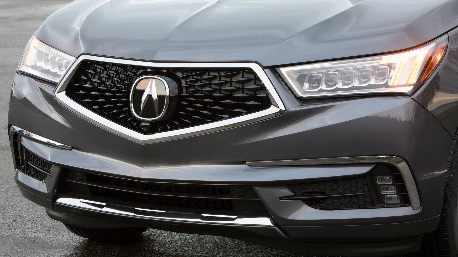 Front Bumper Grille For Acura MDX 2017-2020 - Textured Black, CAPA Certified, Direct Fit