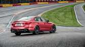 2014 Q50 Eau Rouge Concept rear 3/4 on Eau Rouge