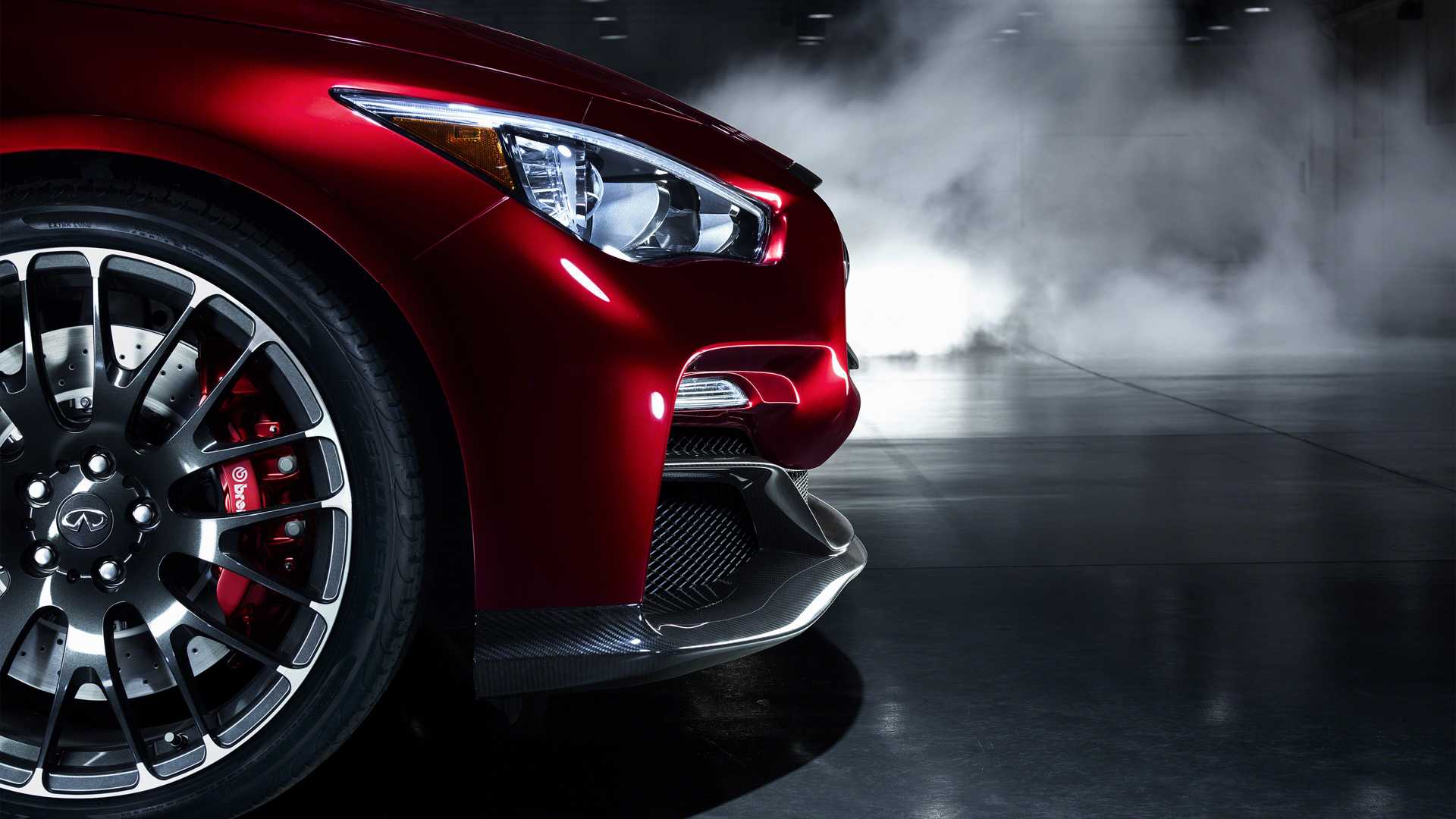 2014 Q50 Eau Rouge Concept side nose shot close up