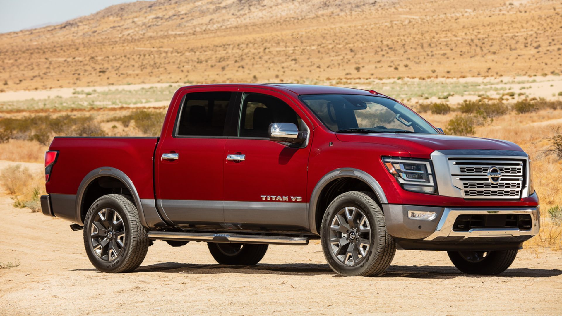 2020 Nissan TITAN Platinum Reserve front offside quarter
