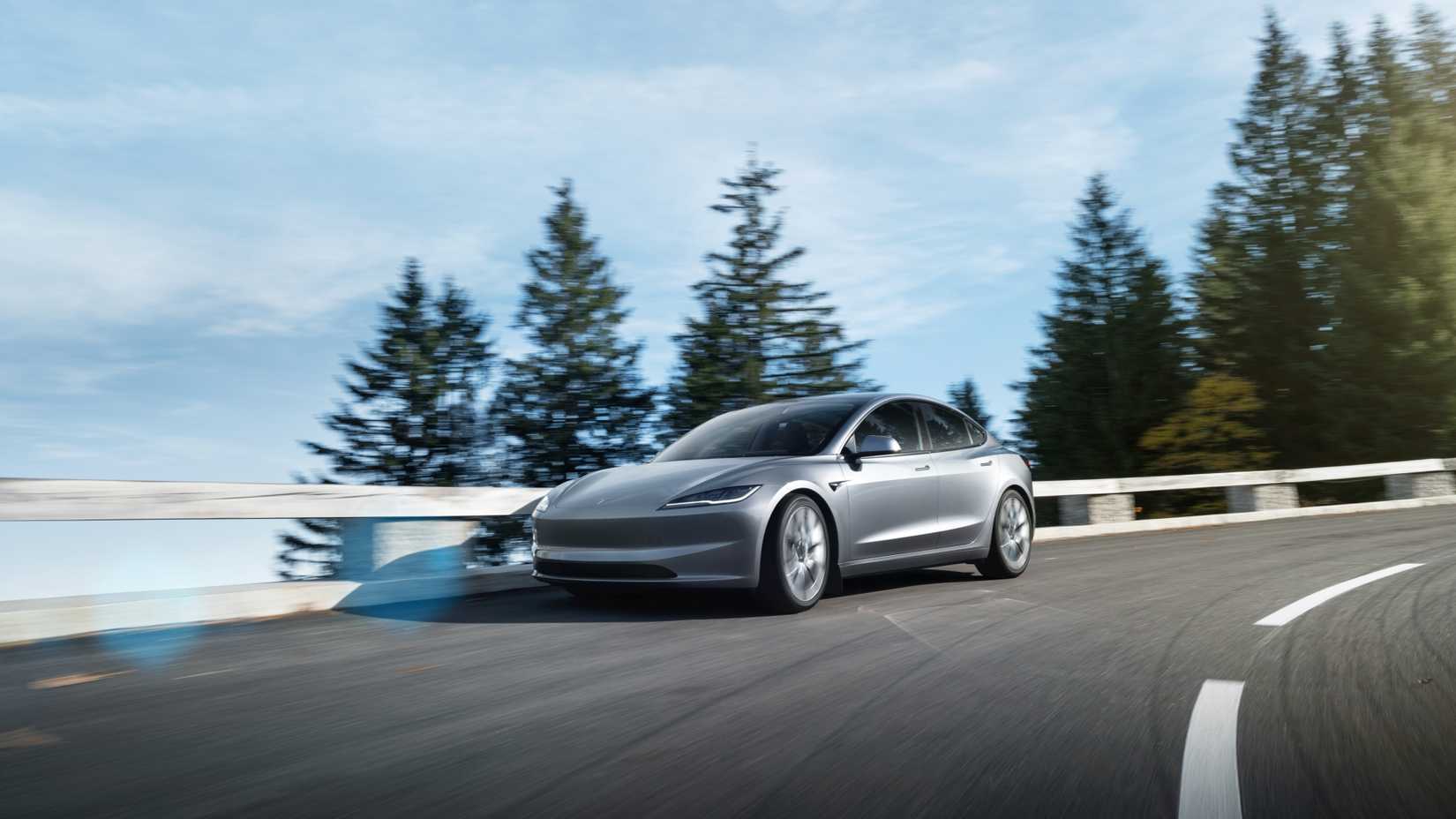 2025 Tesla Model 3 front 3/4