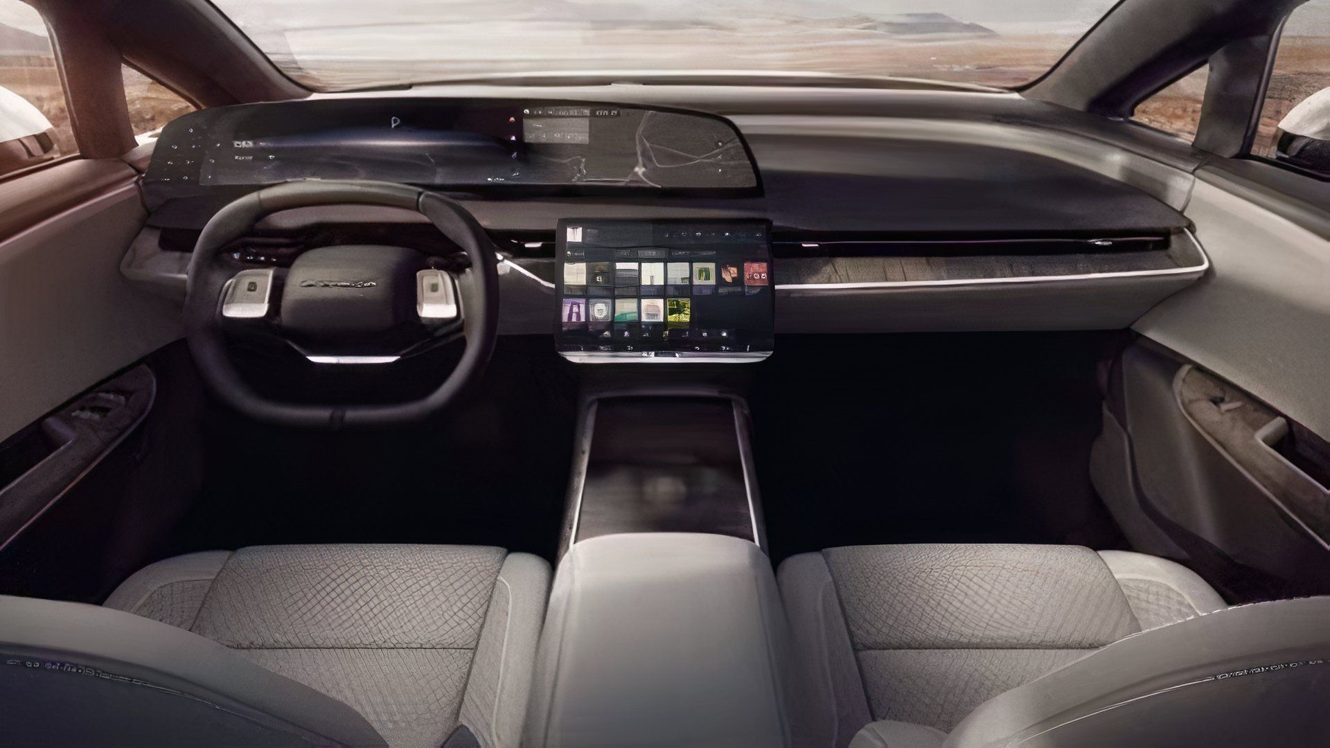 Inside the Gravity Grand Touring — Nappa leather and the 34-inch OLED Clearview Cockpit