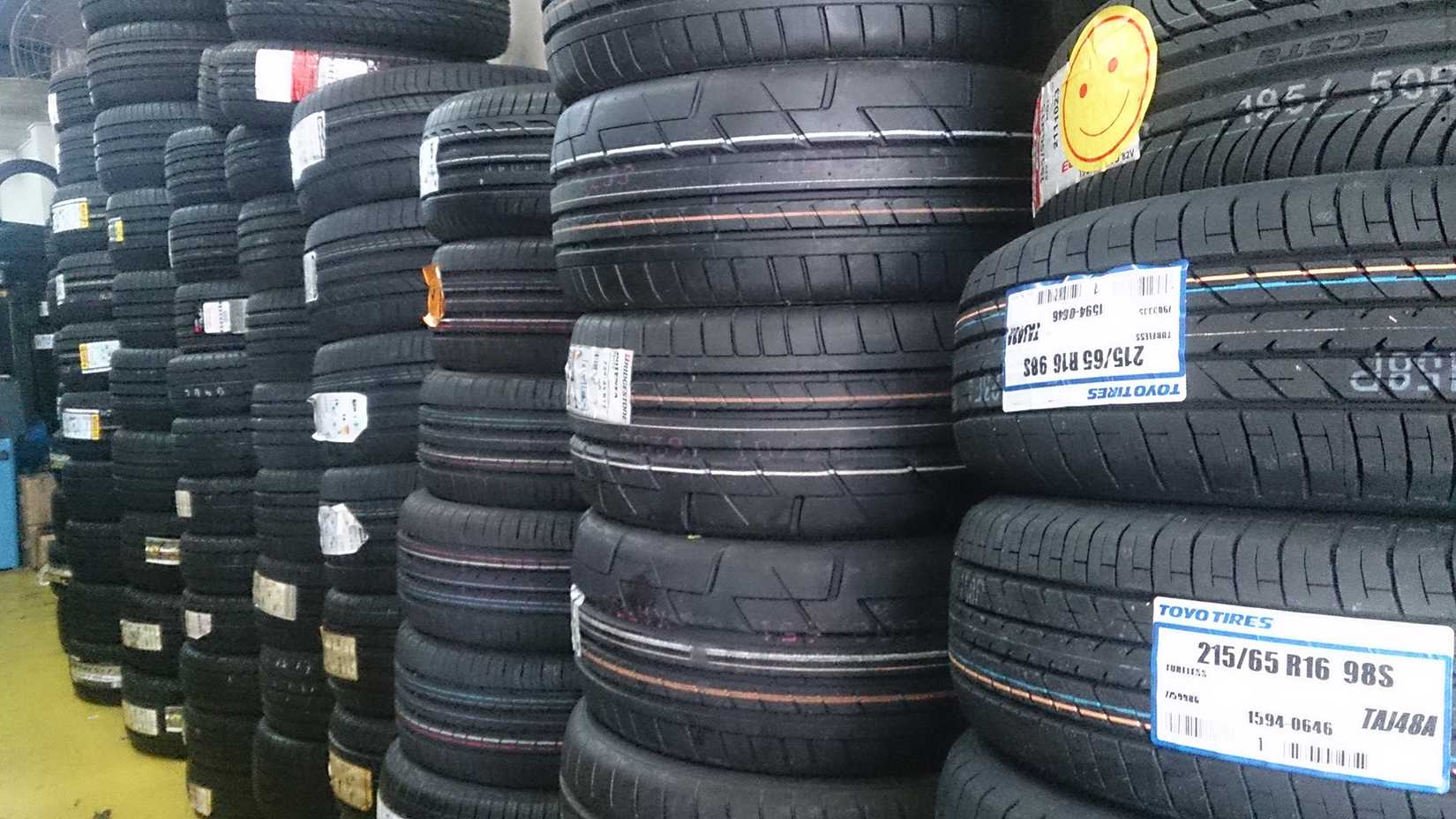 Tire stock in warehouse