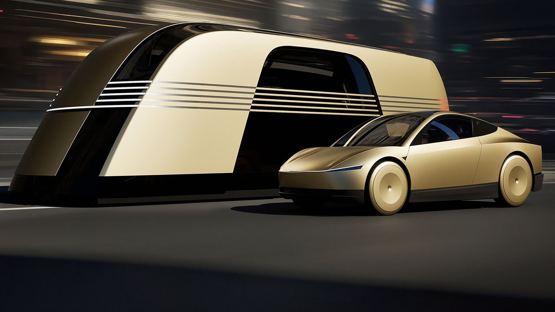 2024 Tesla Cybercab front, three-quarter