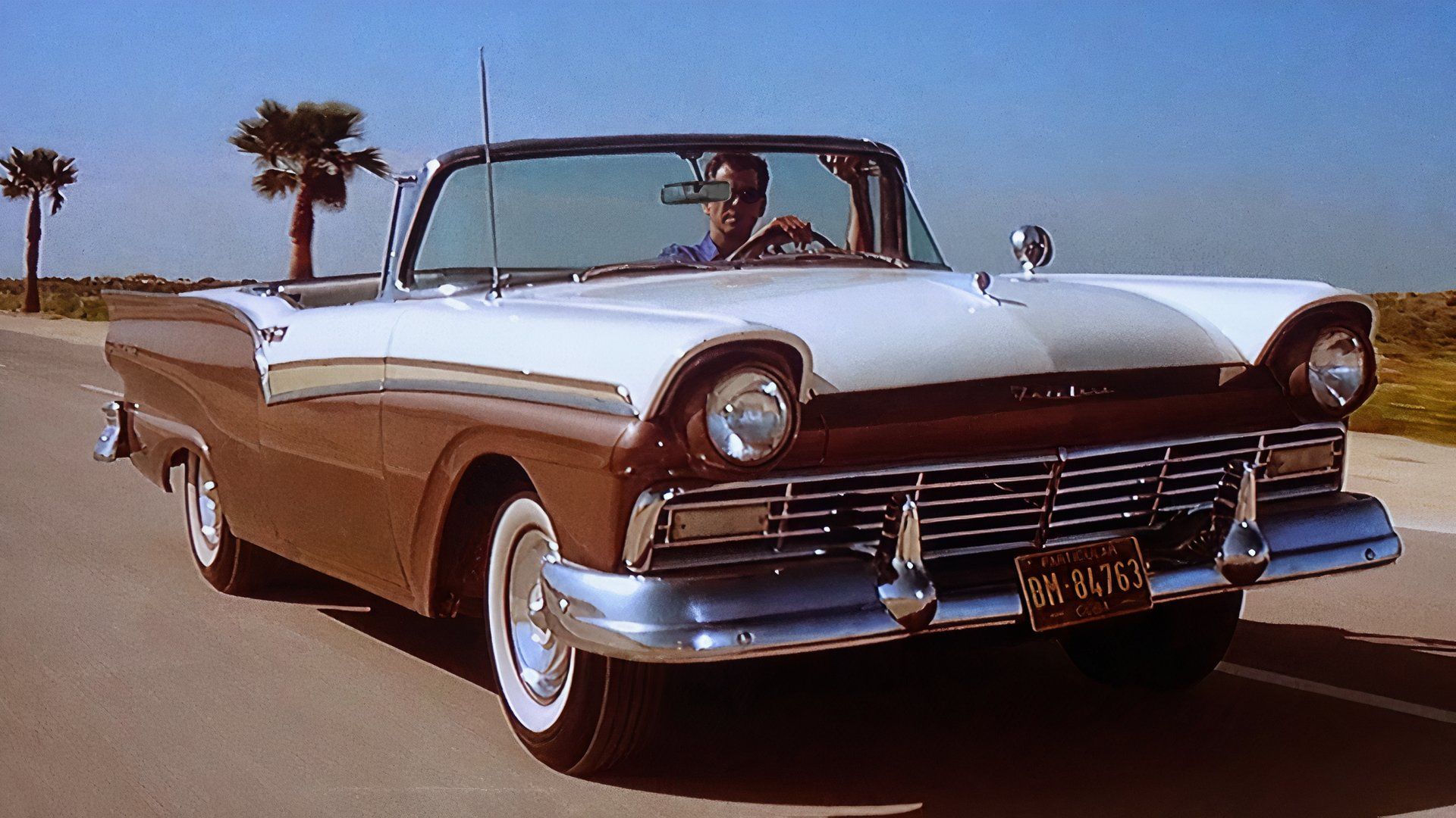 Screen grab of 1957 Ford Fairlane Skyliner from Die Another Day​​​​​​​