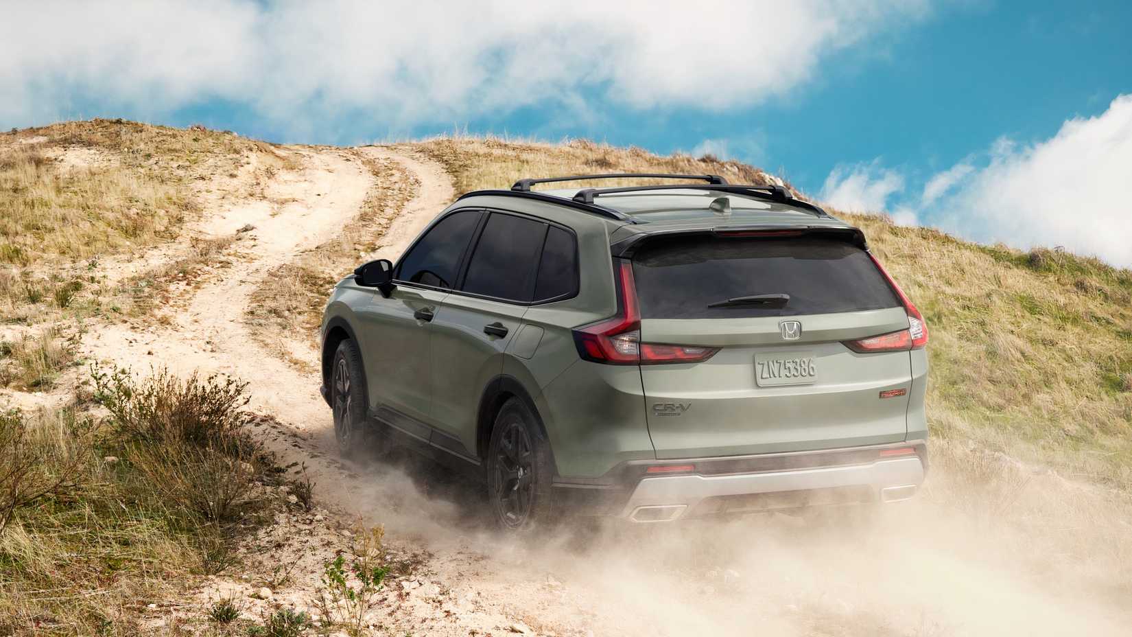 2026 Honda CR-V Hybrid TrailSport rear action shot
