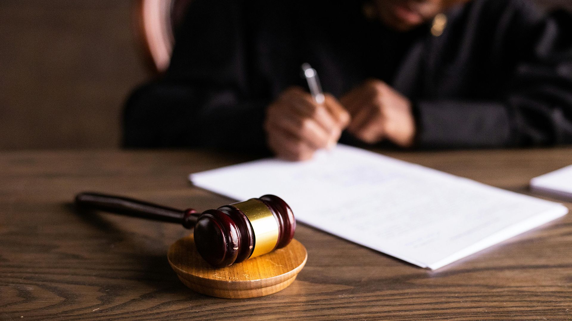 Court Paperwork and Gavel