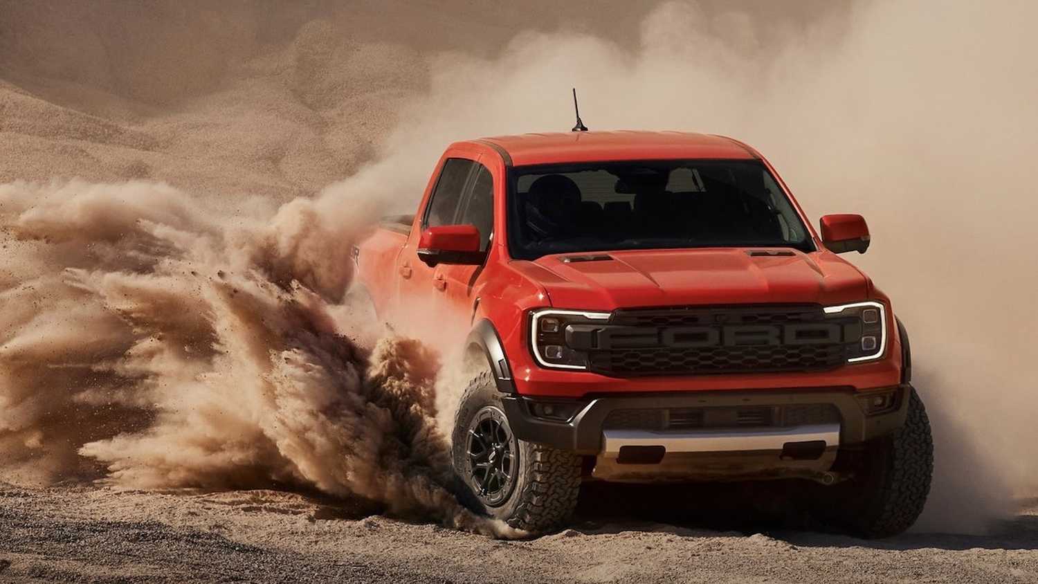 Ford Ranger Raptor 2023 года, вид спереди, три четверти