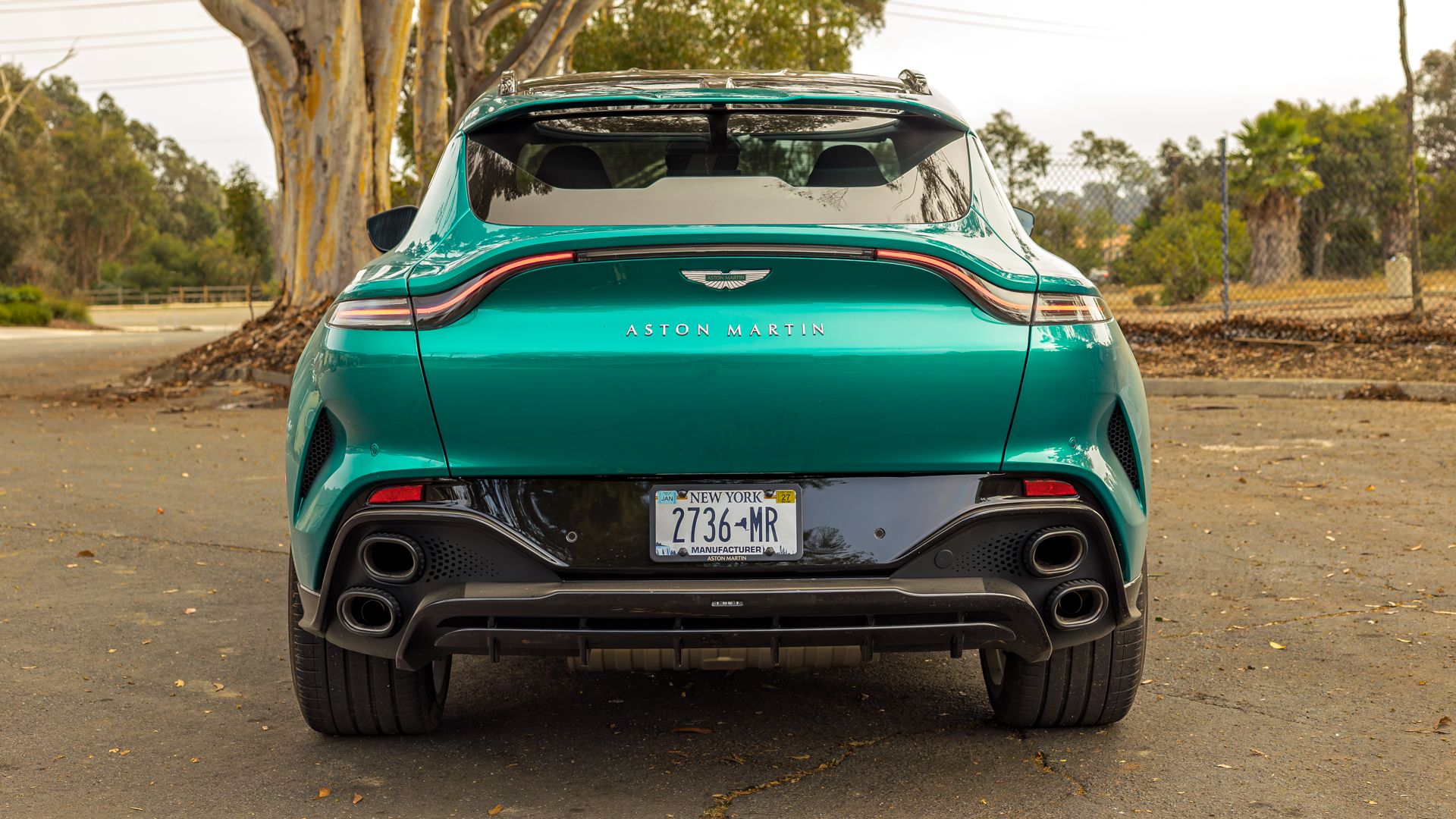 2026 Aston Martin DBX S rear quarter with quad exhausts