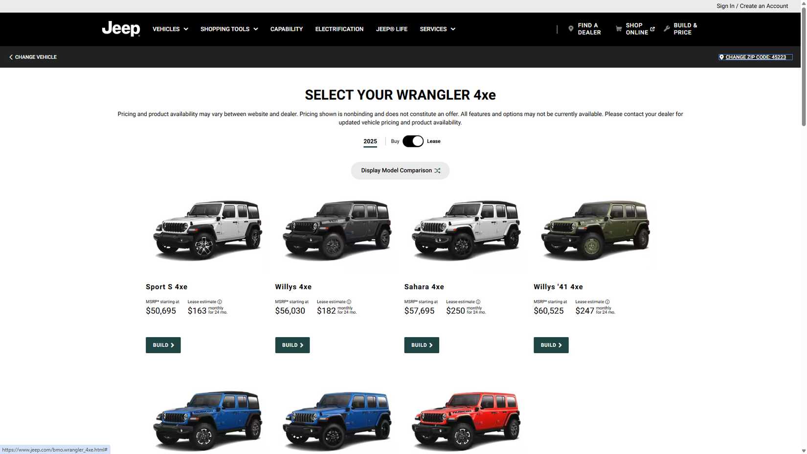 Jeep Financing Rates Jeep Wrangler 4xe Lease Deals Are Currently As Low As $76 Per Month