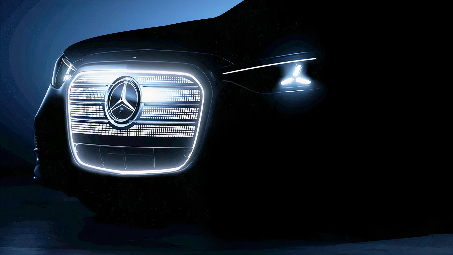 Mercedes-Benz Teases Electric C-Class With Electric GLC-Class SUV's Big Grille