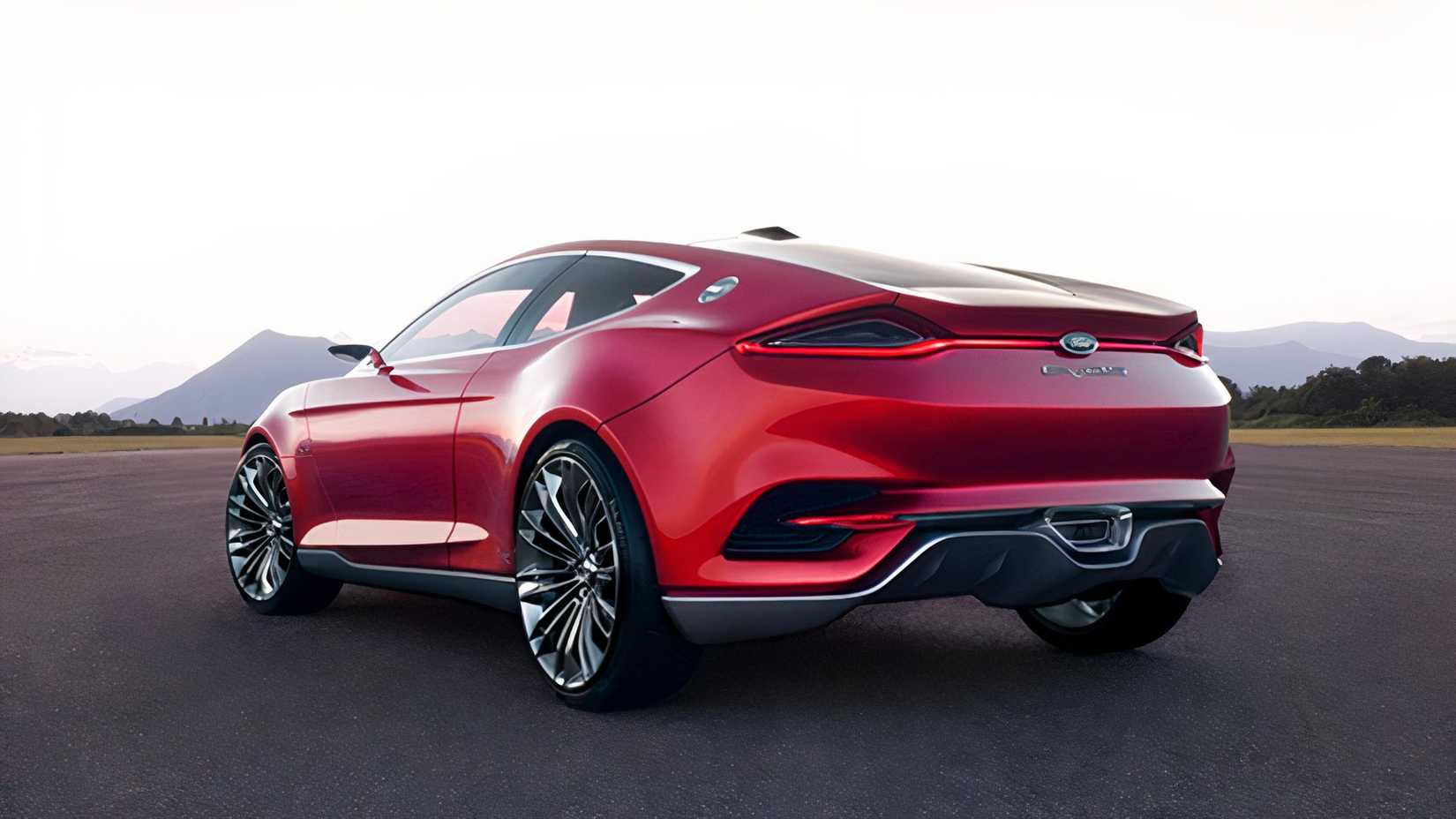Red 2011 Ford Evos Concept rear