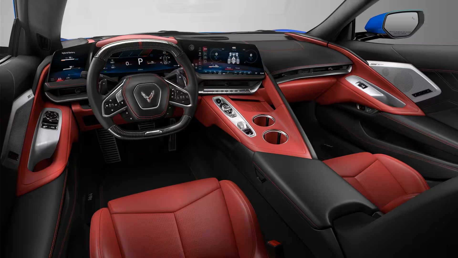 Refreshed 2026 Corvette E-Ray cockpit with 14-inch driver display and new climate layout