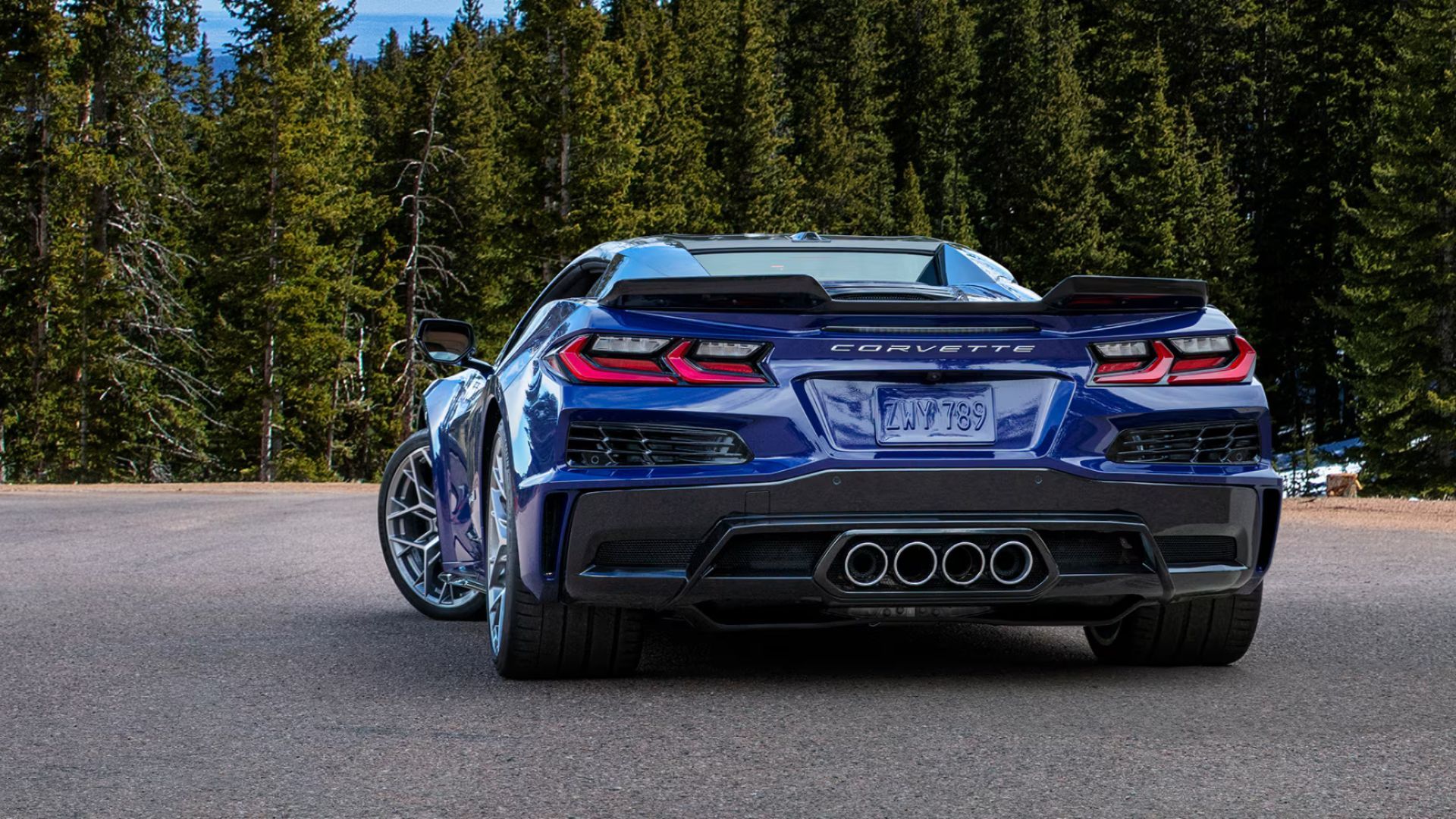 Corvette ZR1 in motion on track