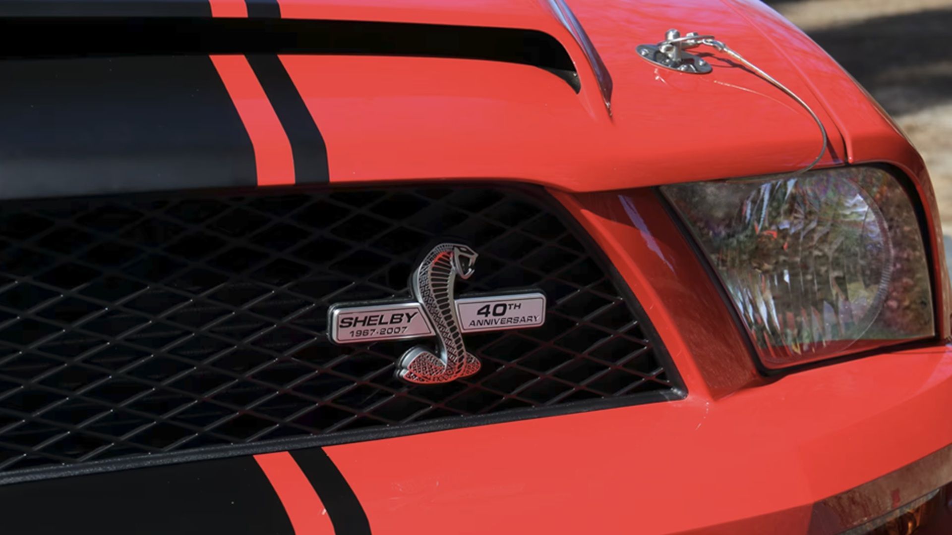 Red 2008 Shelby Mustang GT500 Super Snake nose