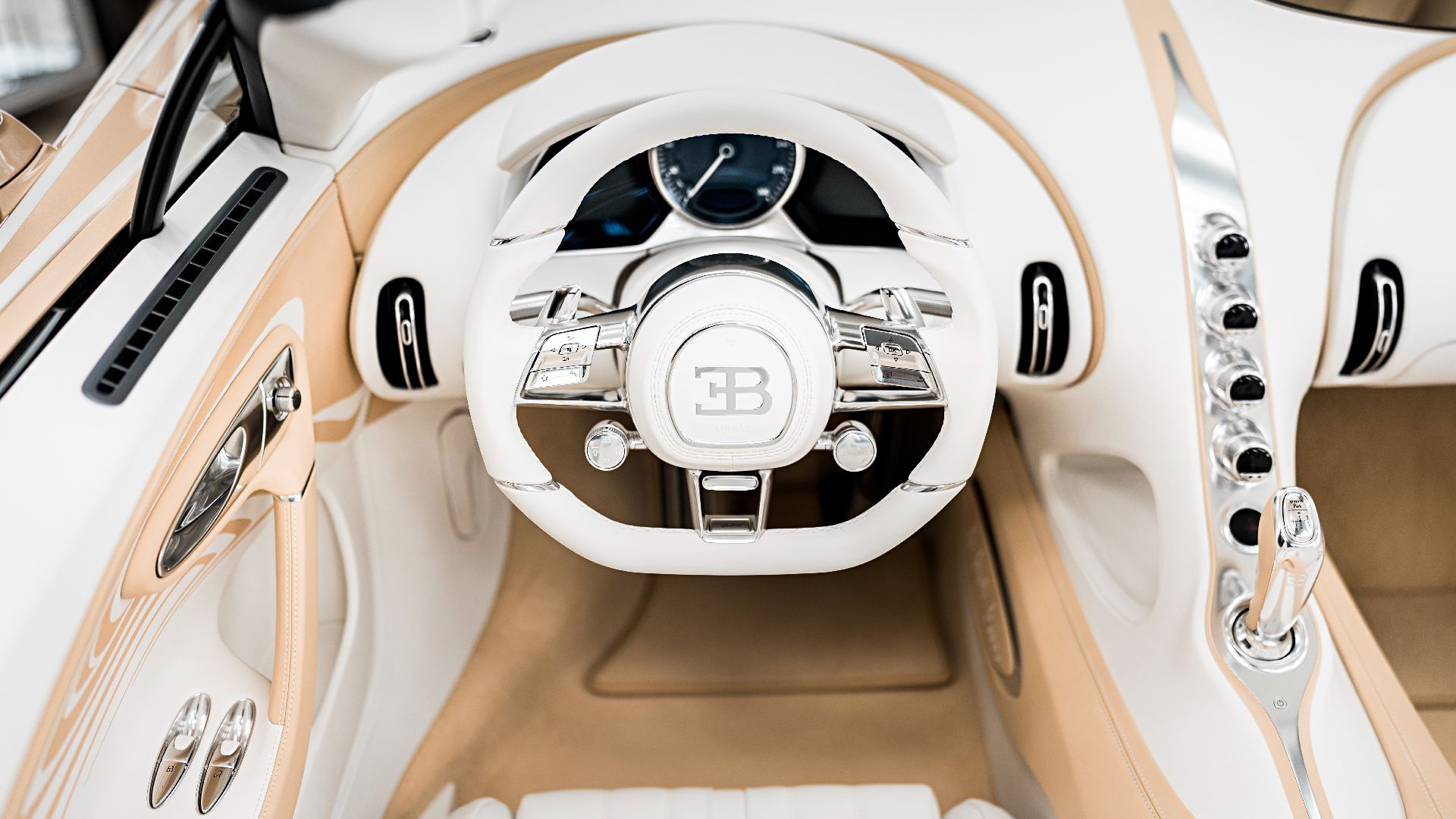 Bugatti Mistral La Perle Rare Wears Stunning Gold And White Color Scheme
