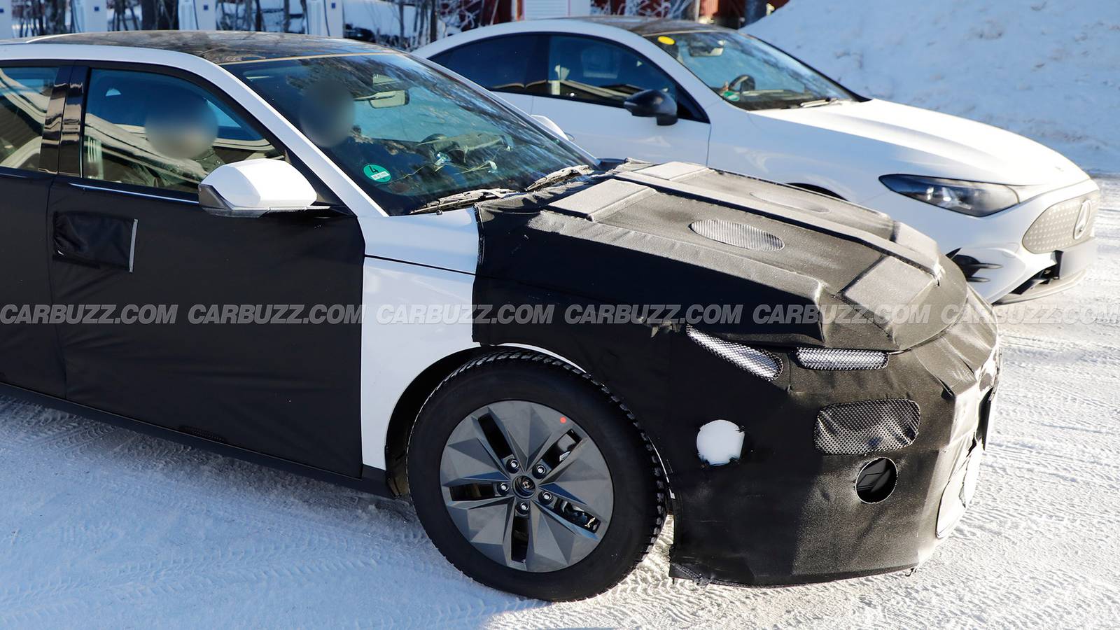 Next-Gen Hyundai Elantra Prototype Spied Testing With A Mercedes-Benz CLA