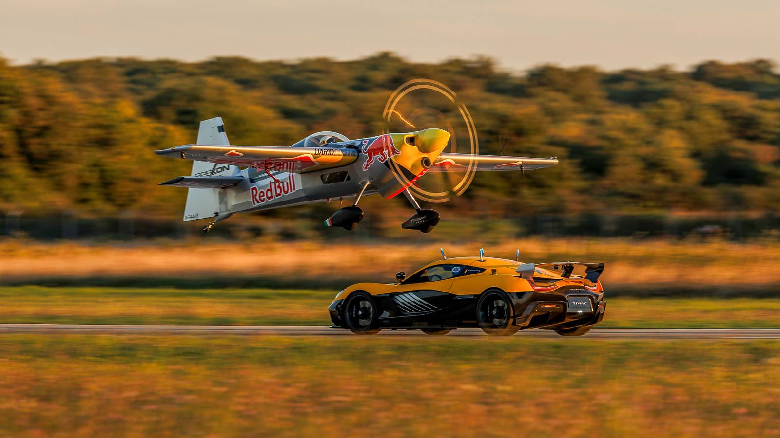 Red Bull And Rimac Collaborate To Land Plane On Moving Train In World-First Stunt