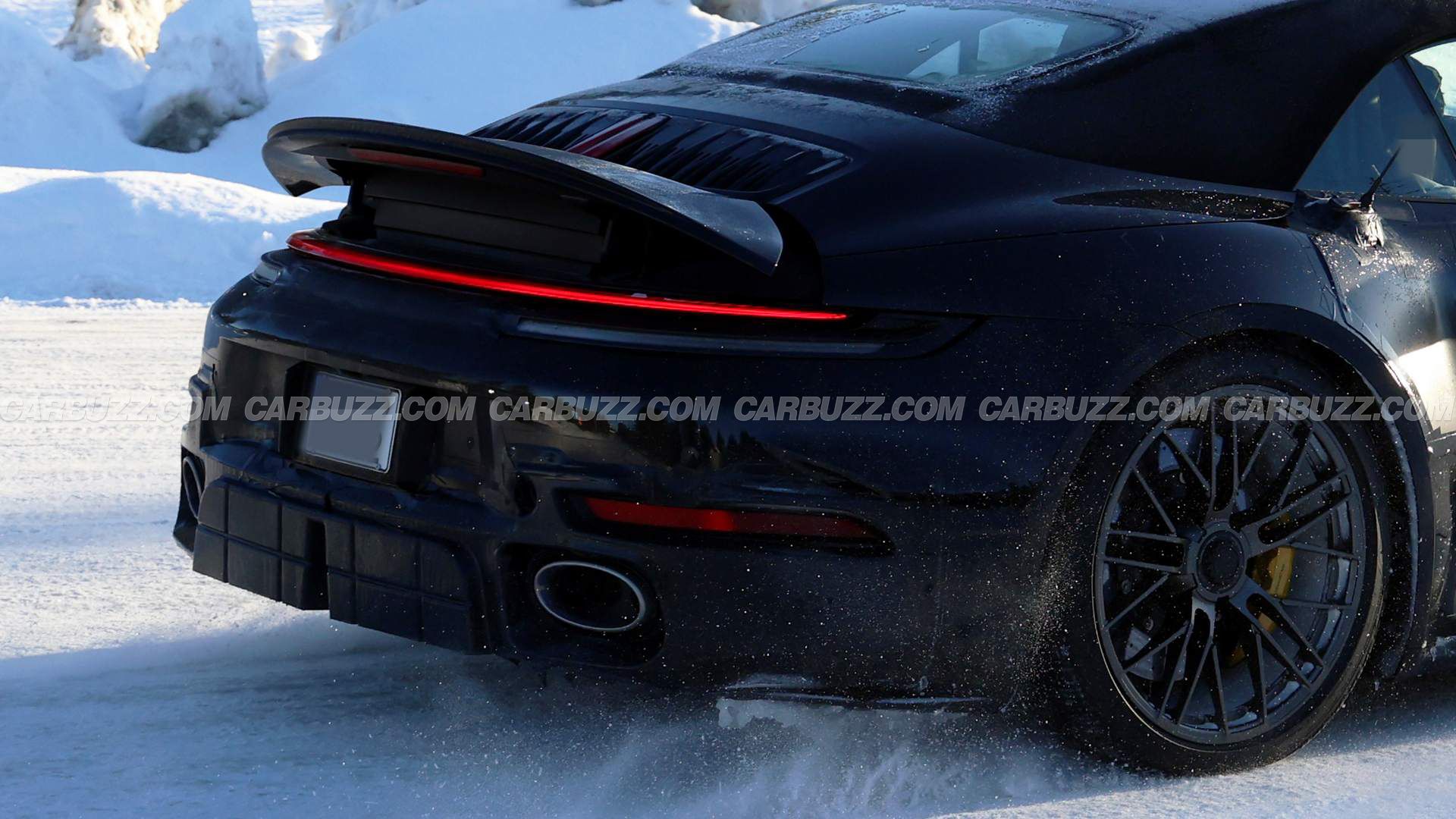 Refreshed Porsche 911 Turbo Touring, Cabrio Trims Spied Snow-Testing In The North
