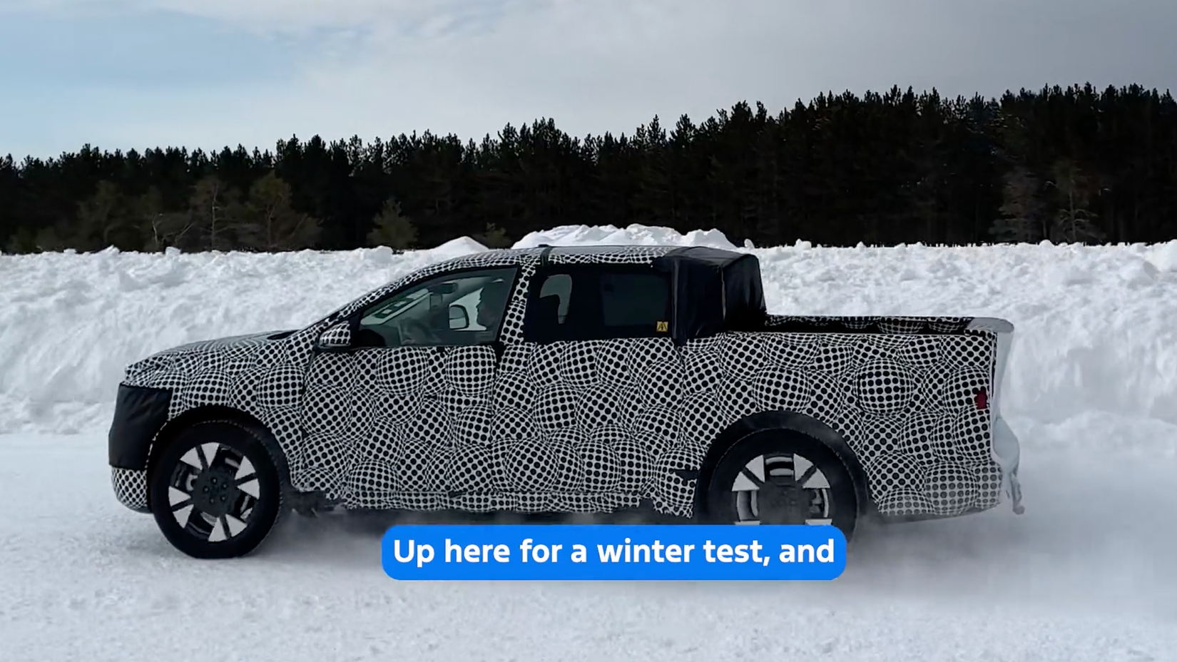 Ford Universal Vehicle EV Pickup Testing In The Snow Video Screenshot