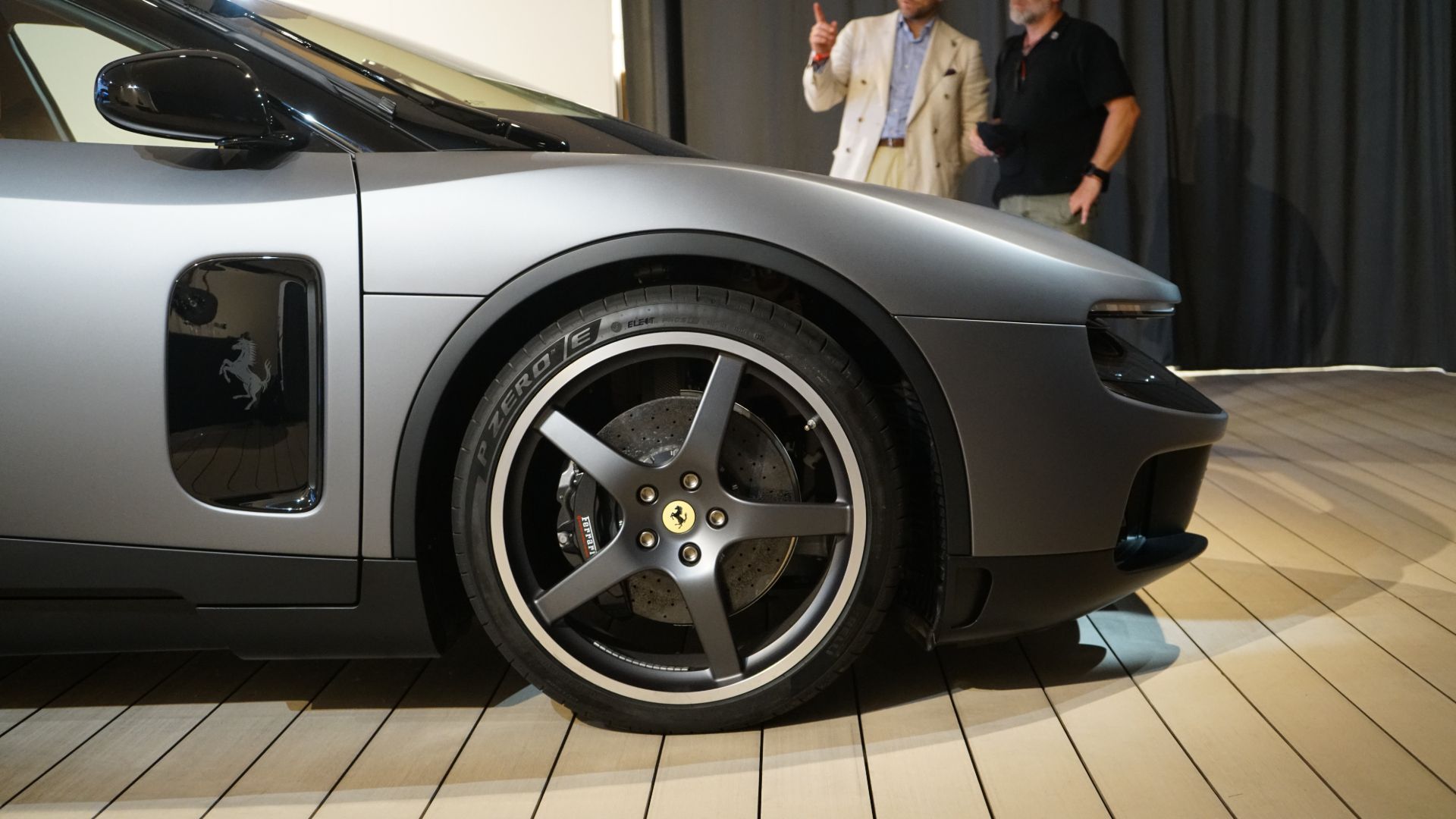 Ferrari Luce rear view with four round taillights echoing the Ferrari 360 Modena design language