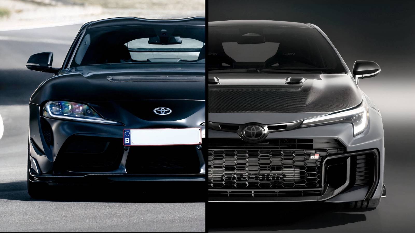 Toyota GR Supra e GRMN Corolla confrontati in termini di prezzo, prestazioni e praticità, con dettagli su motori e accessori