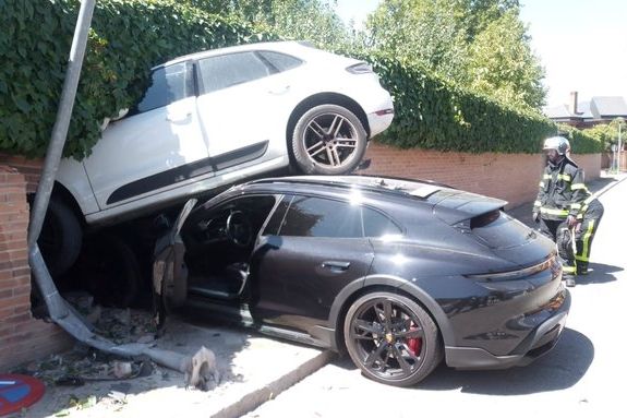 Porsche Taycan Rear-Ending A Macan Through A Wall Is Not How Macan EVs ...