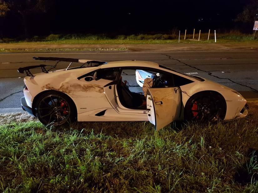 Lamborghini Driver Crashes Huracan After 130-MPH High-Speed Police Chase