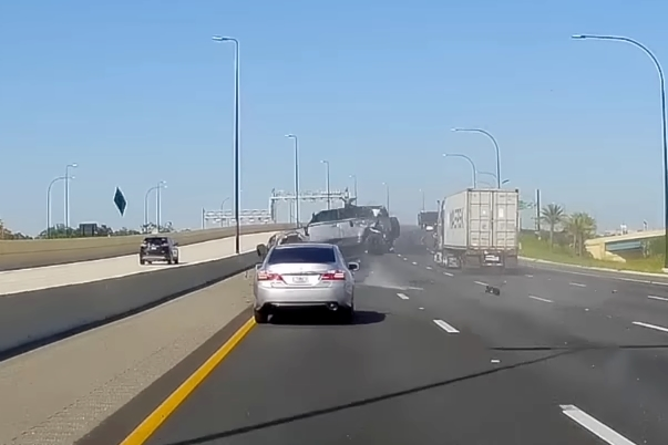 Defender Crash Watch A Land Rover Defender 110 Roll Six Times Across A Highway In ...
