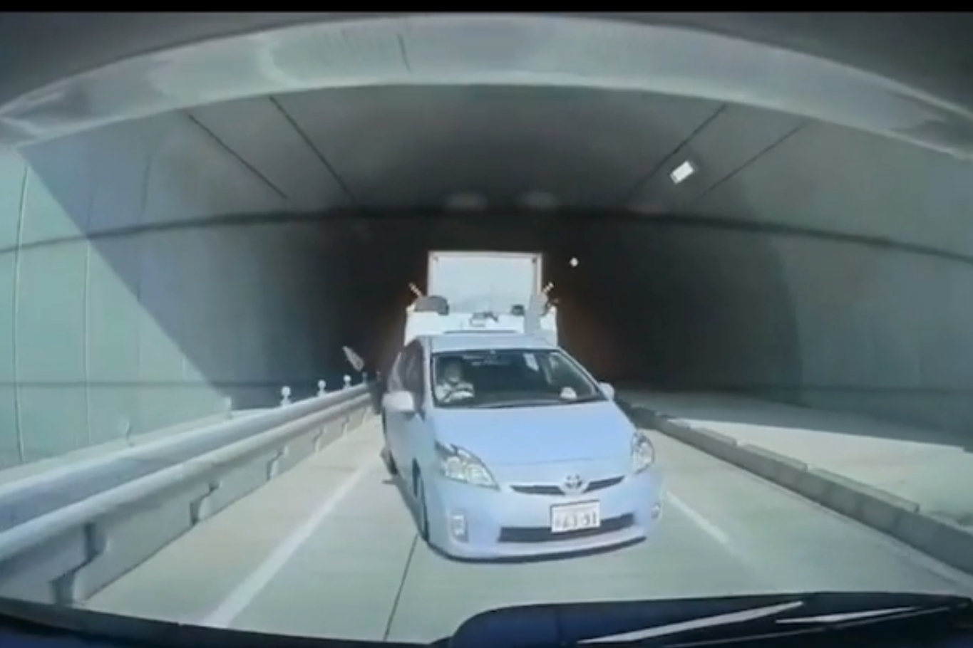 WATCH: Truck Driver Smashes Into Toyota Prius After Cab Collapses