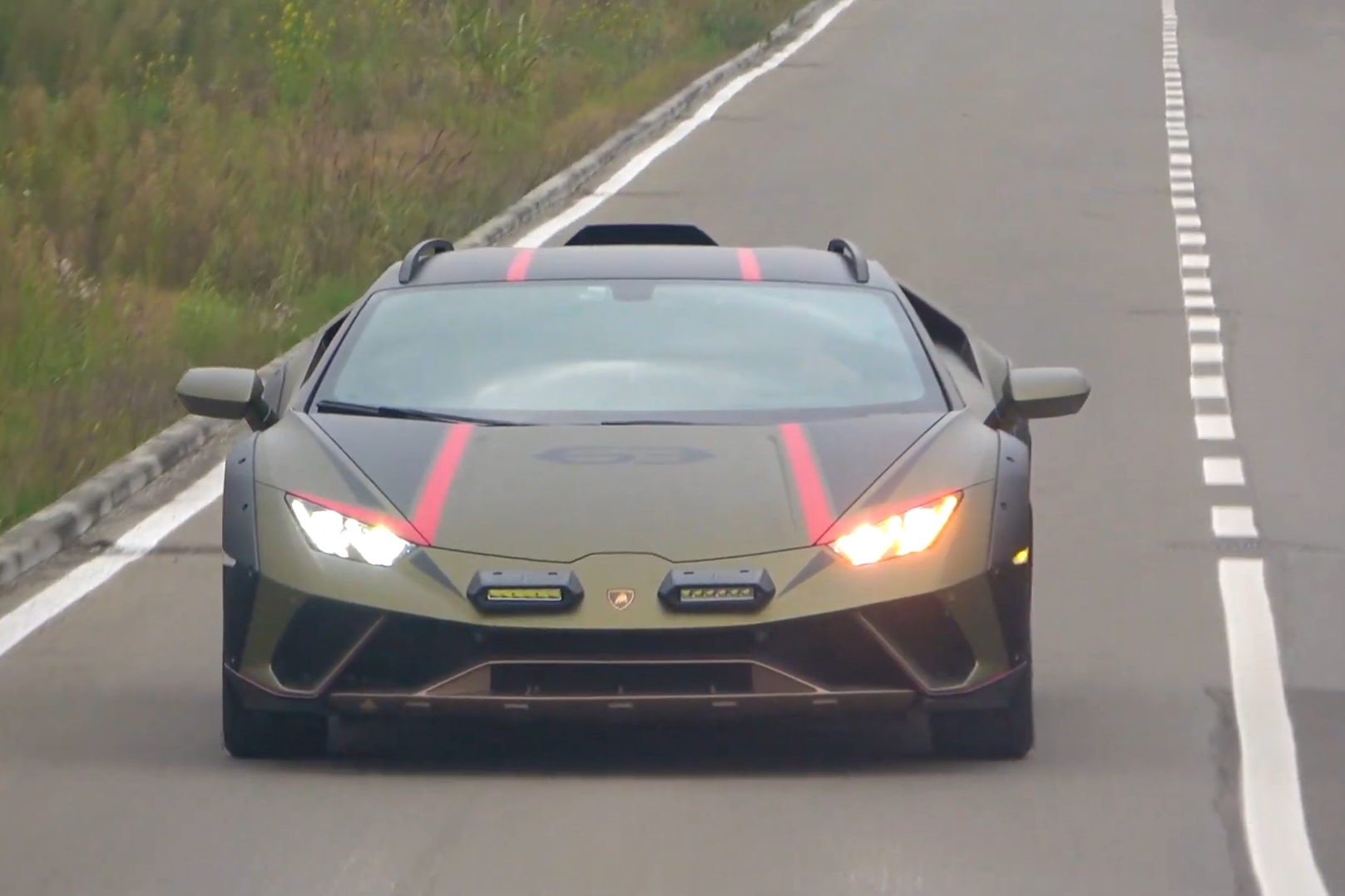 Lamborghini Huracan Sterrato Spied Naked With Matte Green Paintwork Ahead Of Global Reveal