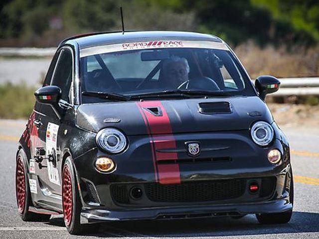Leno Checks Out A Pair of 500 Abarth Racers