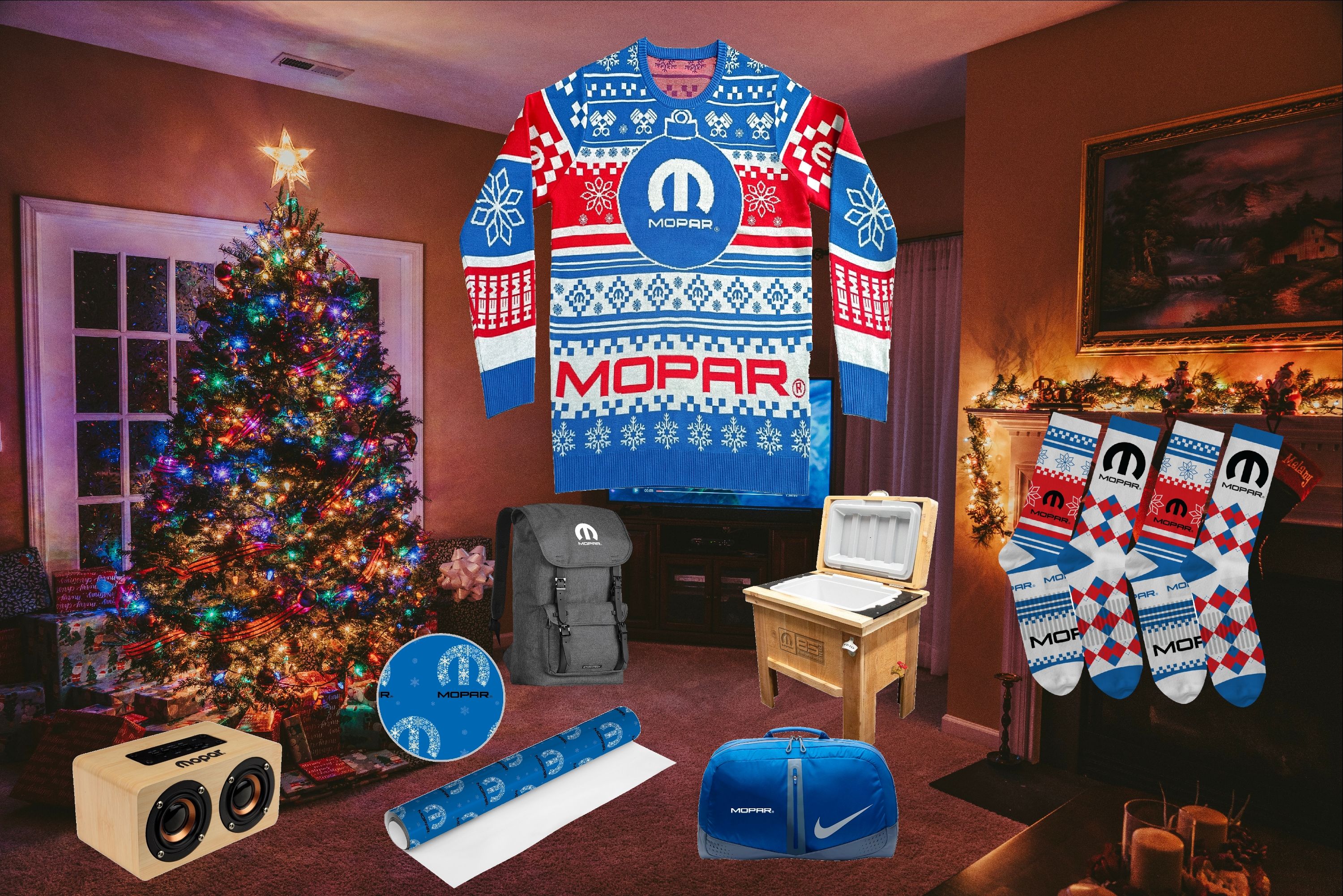 Make Your Christmas Moparific With Ugly Sweaters Tree Baubles And Mopar Festive Socks