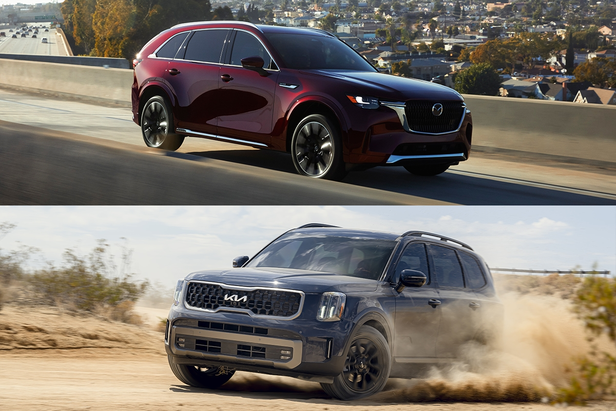 Mazda CX90 Vs. Kia Telluride Comparison Upscale Mazda Takes On The ThreeRow SUV King