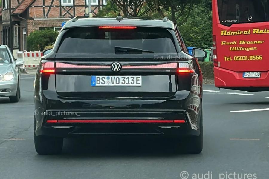 Volkswagen ID.7 Tourer Electric Wagon Looks Sleek On The Road