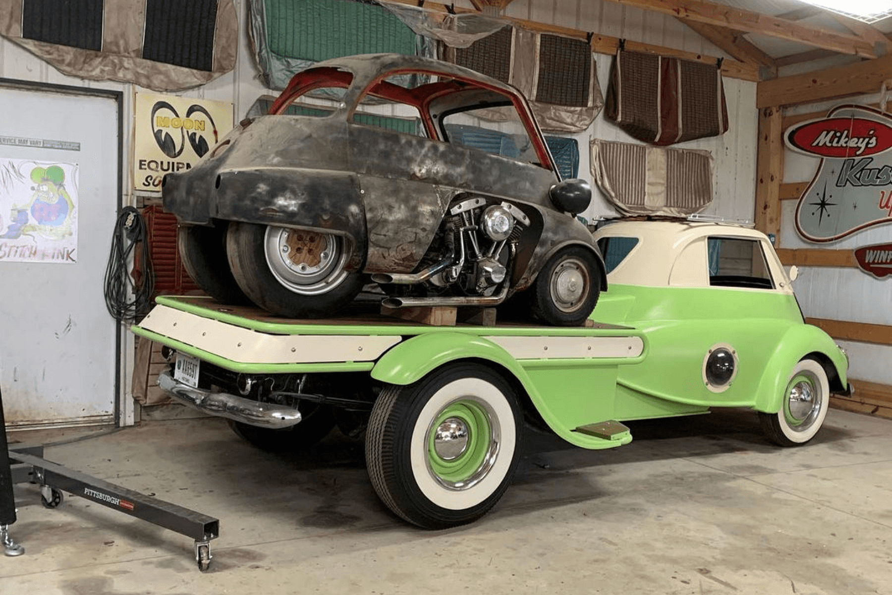 Meet The Custom BMW Isetta Pickup Truck With A Harley-Powered Brother