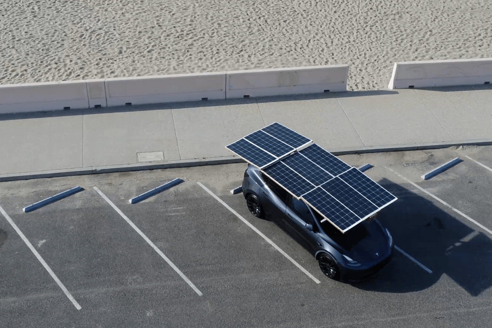 Tesla Model Y Owner Makes Own Solar Roof That Adds 20 Miles Daily