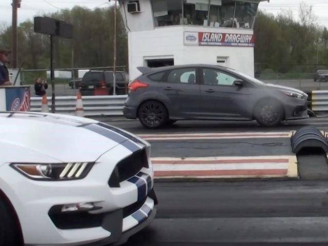 How The Hell Does A Stock Focus RS Nearly Beat A GT350 In A Drag Race?
