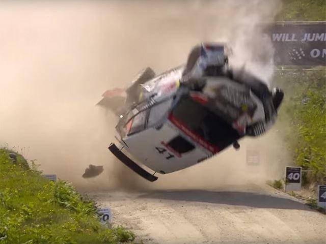 Finish Rally Car Racing Rally Car Rolls Over Ridiculously Close To Finish Line