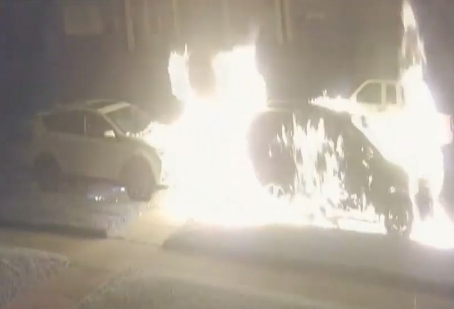 This Guy Scorched Two SUVs With Gasoline And A Flare Gun