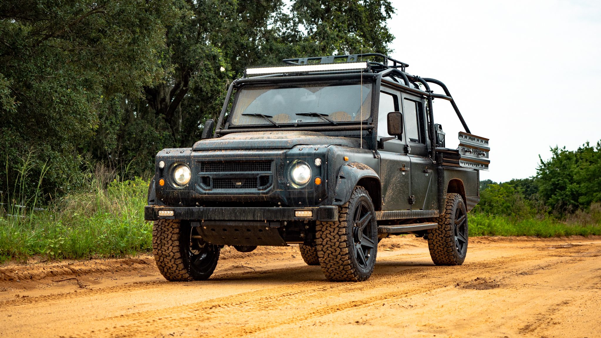 Epic Land Rover Defender 130 Is All-Black With LS3 Power