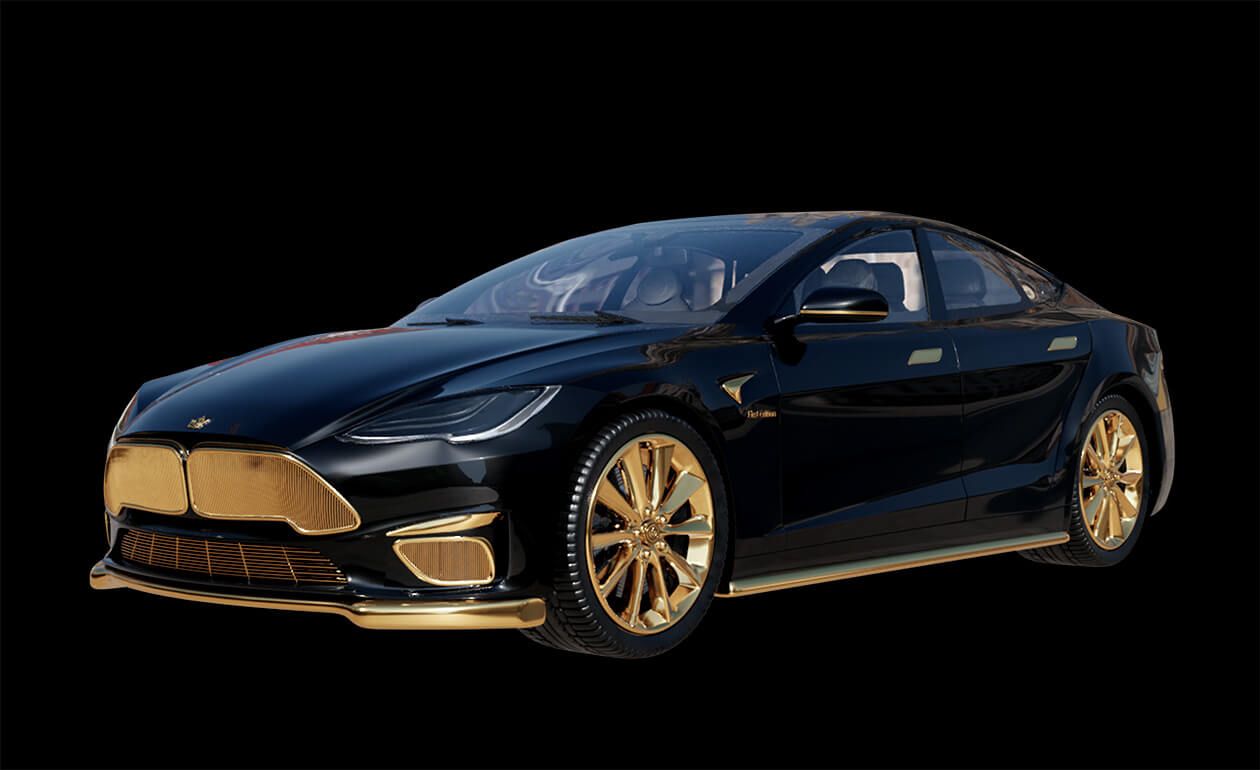 World's Most Expensive Tesla Is Covered In Gold