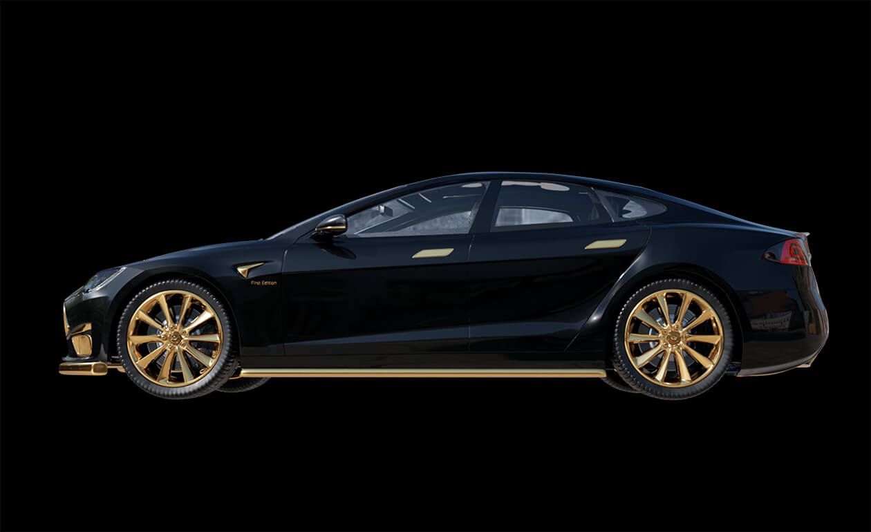 World's Most Expensive Tesla Is Covered In Gold