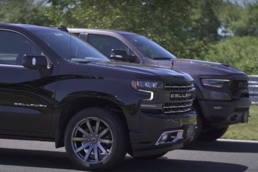Drag Race: Callaway Chevy Silverado Vs. Ram 1500 TRX