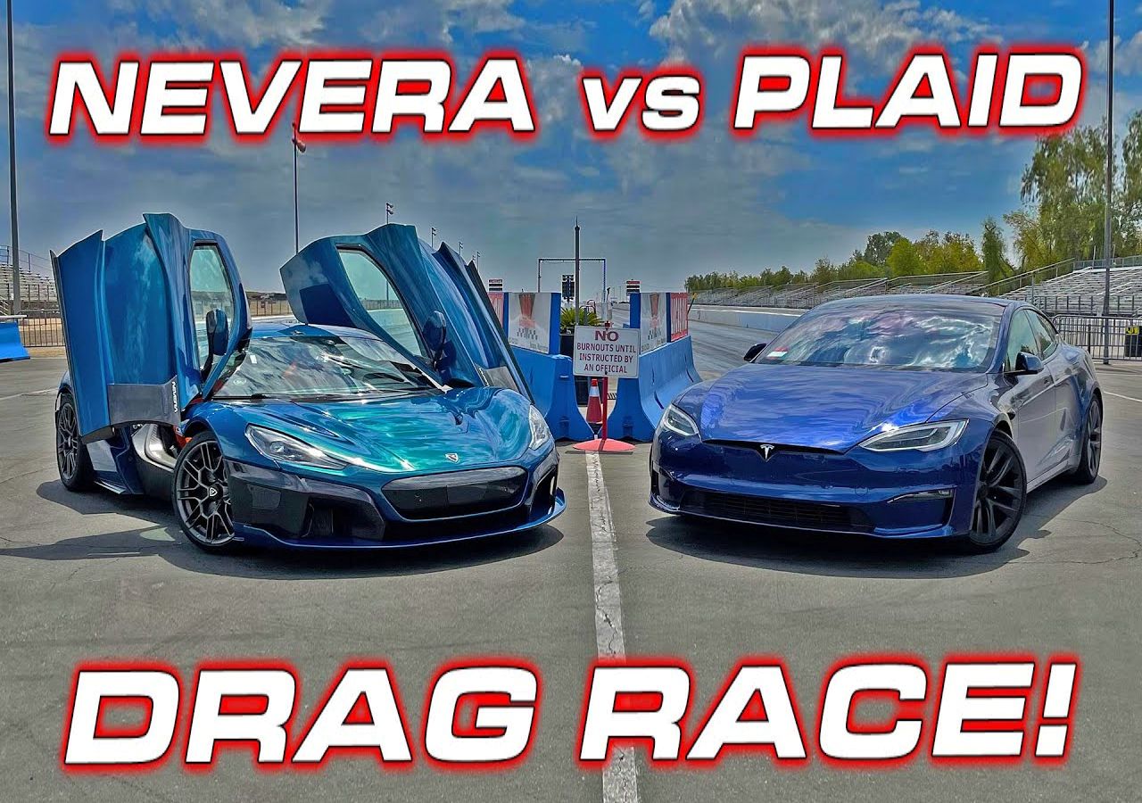 Drag Race: Rimac Nevera Vs. Tesla Model S Plaid